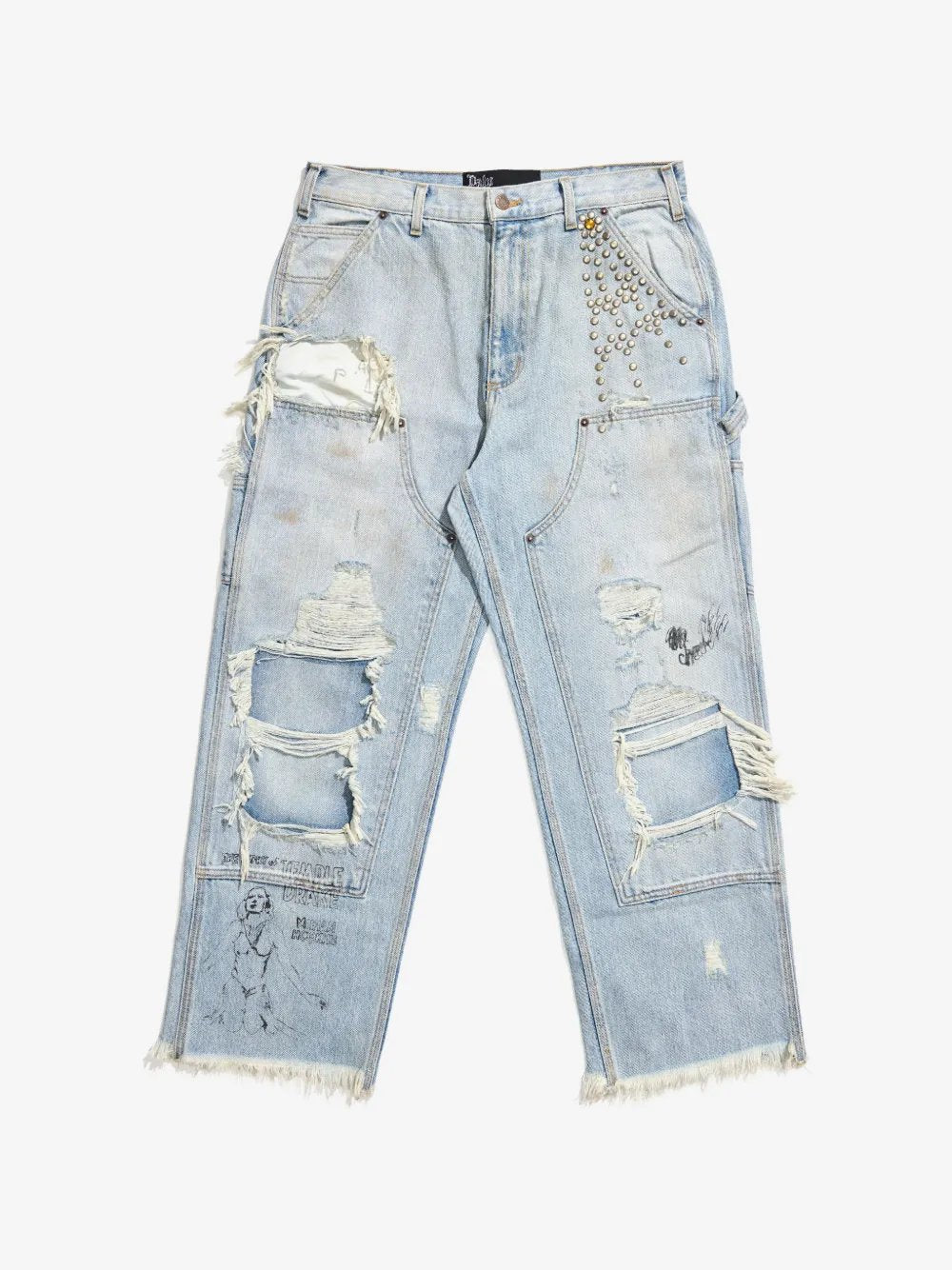 Ripped studded jeans 5U003Q1010LDM DENIM PALY HOLLYWOOD 