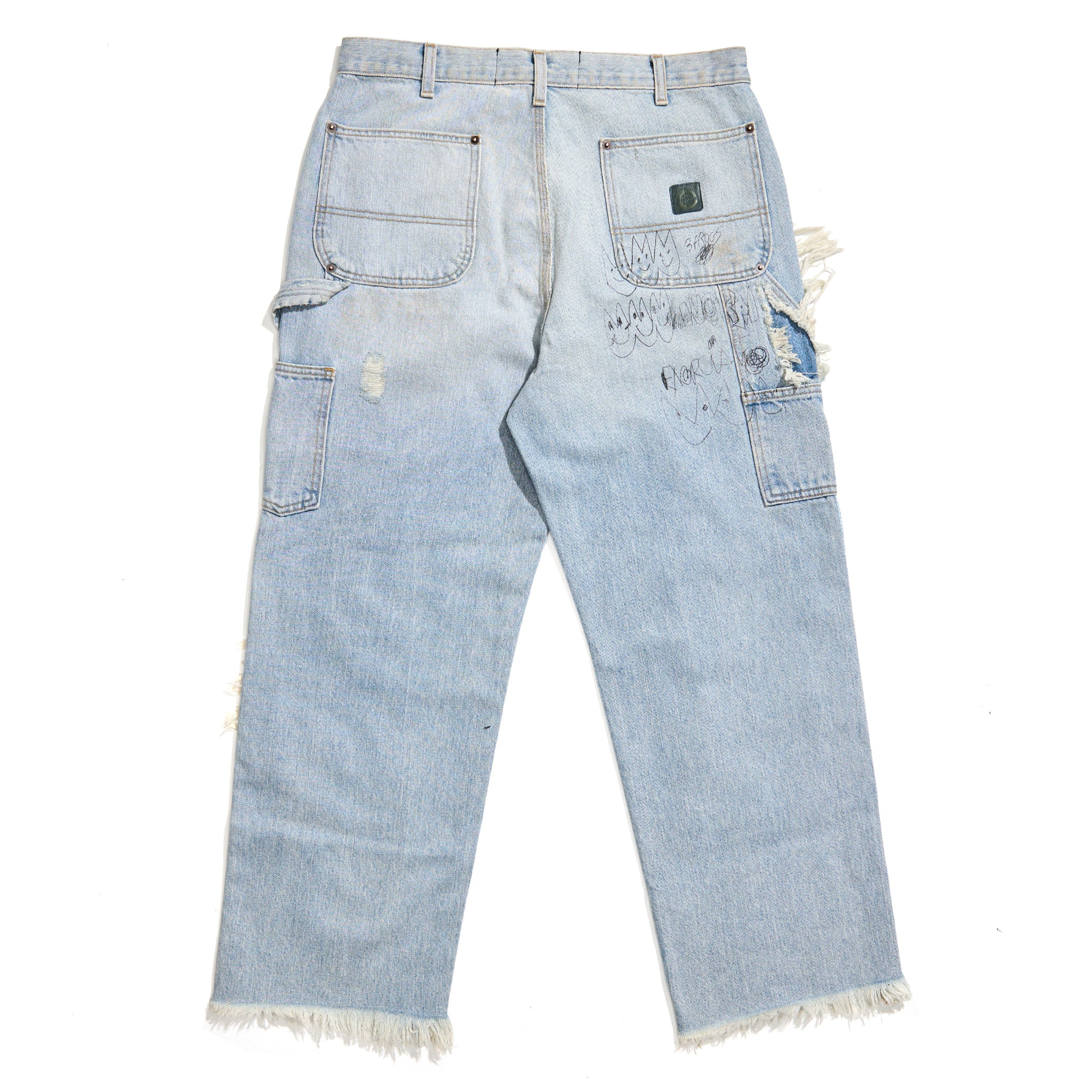 BUSTED DBL KNEE JEAN 5U003Q1010LDM DENIM PALY HOLLYWOOD 