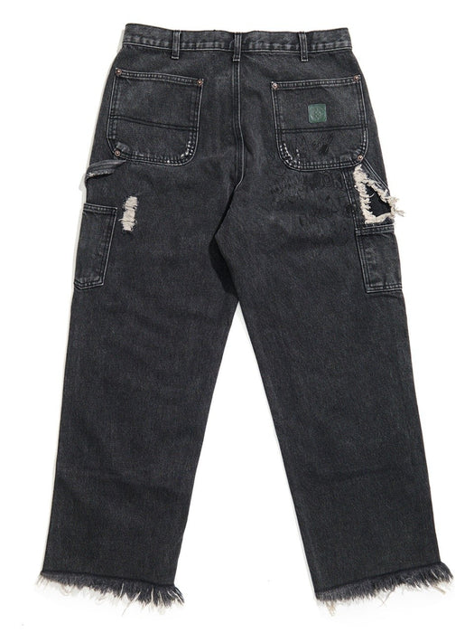 BUSTED DBL KNEE JEAN 5U004Q1010BLK BLACK PALY HOLLYWOOD 