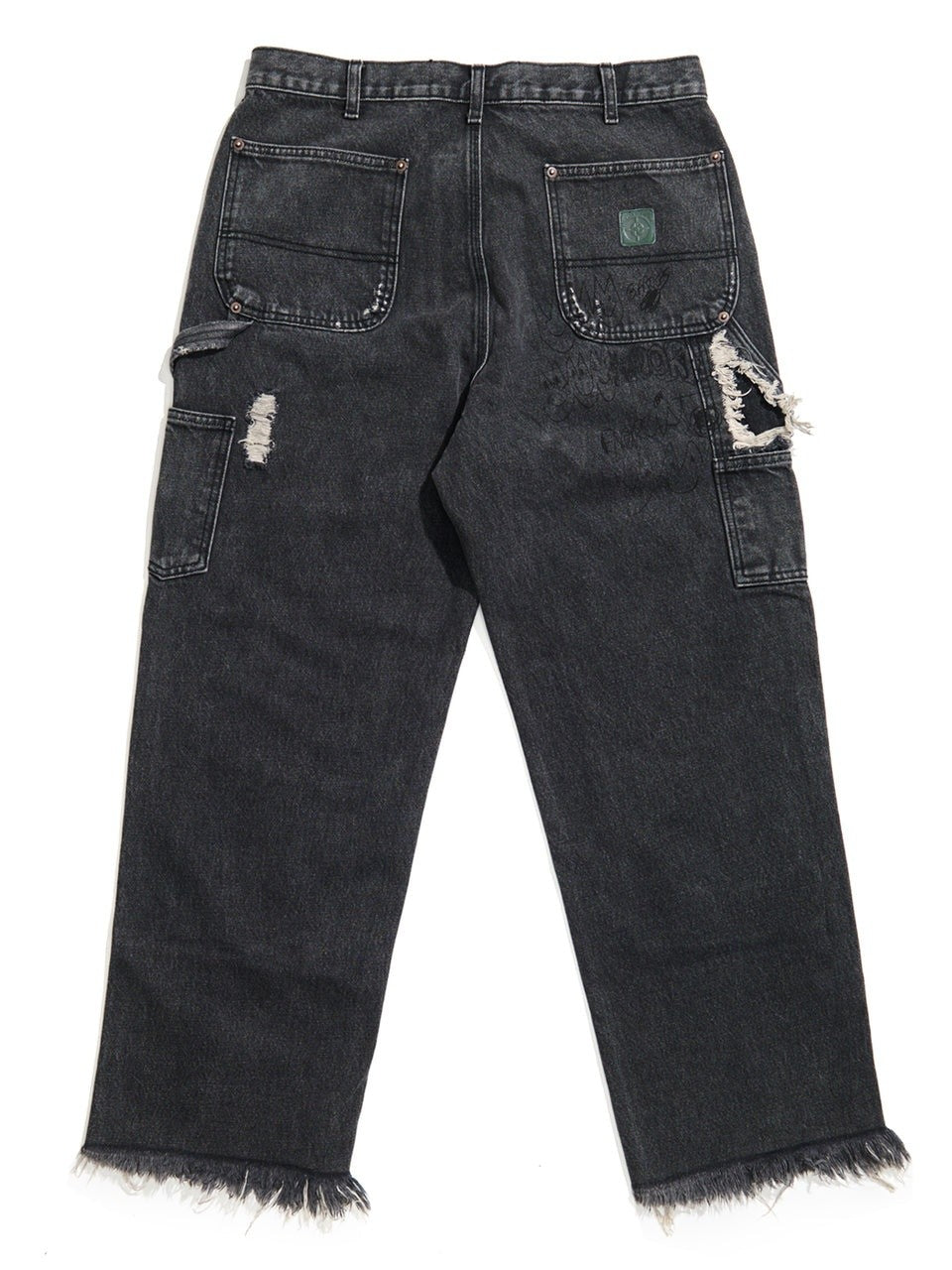 BUSTED DBL KNEE JEAN 5U004Q1010BLK BLACK PALY HOLLYWOOD 