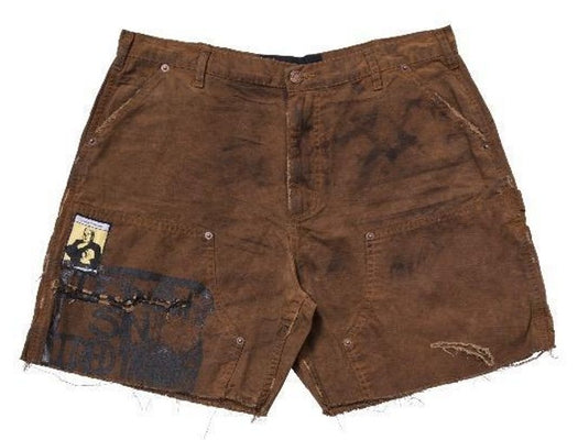 SINNED 4 NOTHING WAXED CANVAS DBL KNEE SHORT 5U009Q1010BRN BROWN PALY HOLLYWOOD 