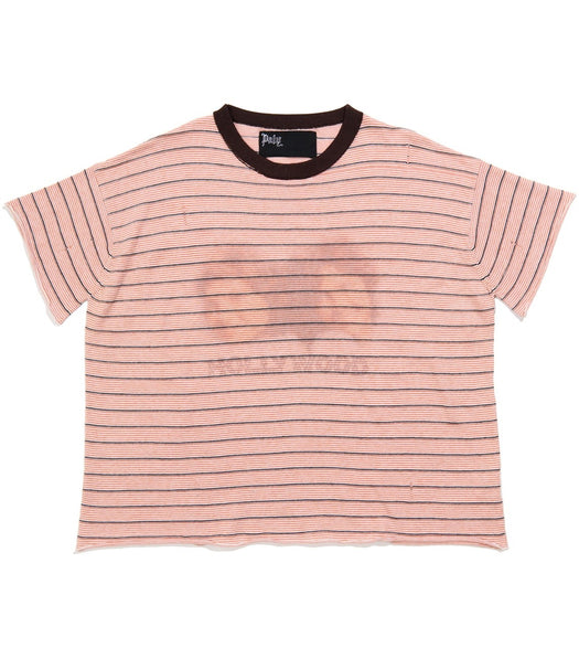 LITTLE DARLING STRIPE TEE 6U005Q1010MRN MAROON PALY HOLLYWOOD 