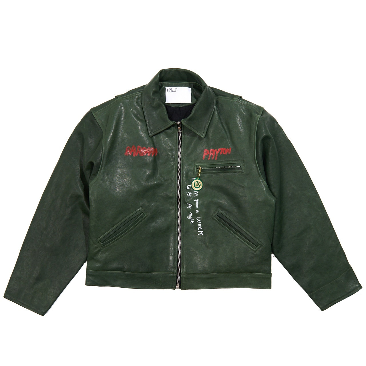 I AM NOT ASHAMED LEATHER WORK JACKET 7U006Q1010GRN GREEN PALY HOLLYWOOD 