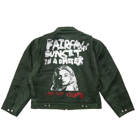I AM NOT ASHAMED LEATHER WORK JACKET 7U006Q1010GRN GREEN PALY HOLLYWOOD 