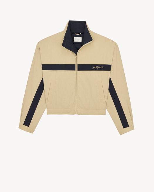 Logo-embroidered striped jacket 851251 Y6J981701 SAINT LAURENT 