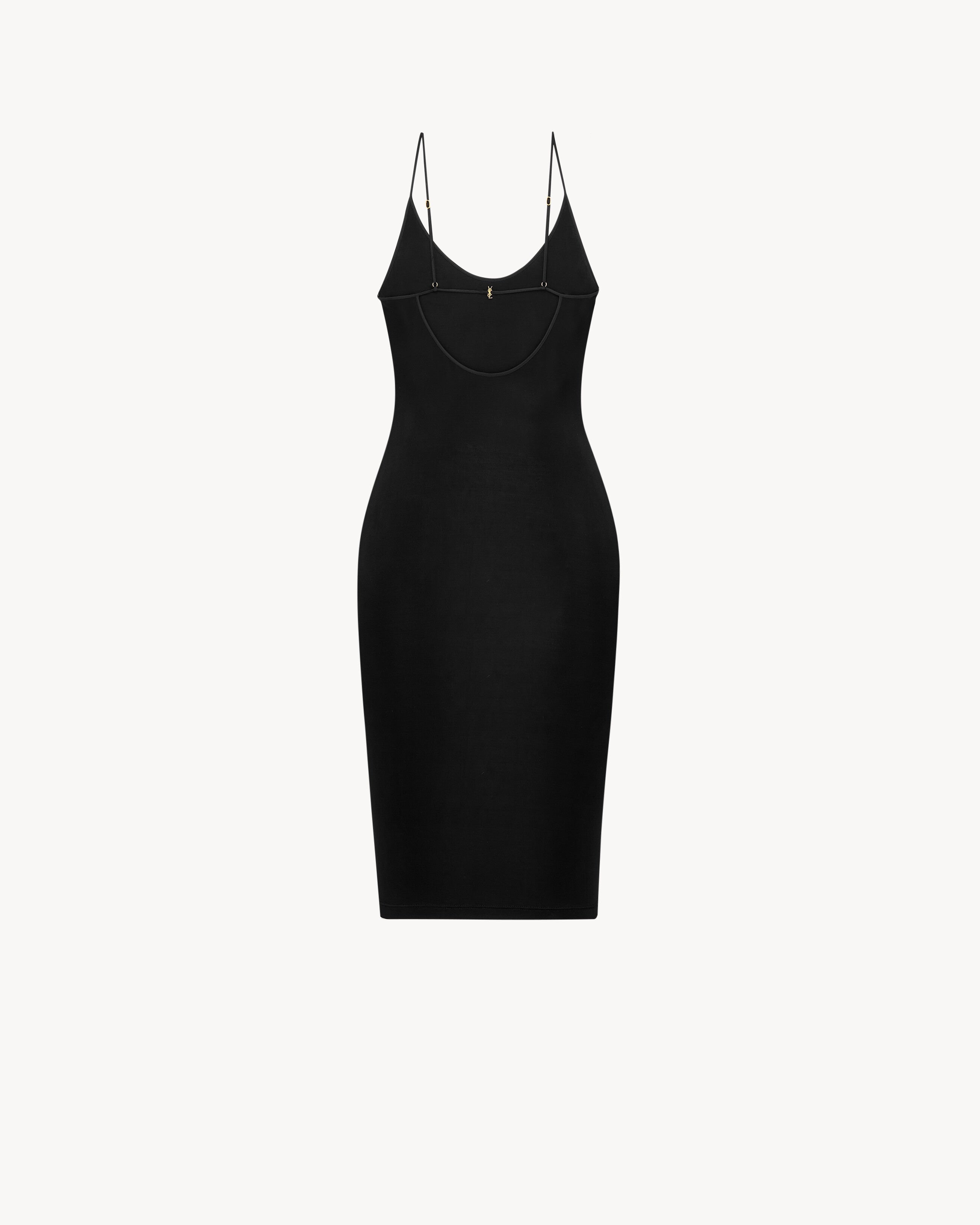 Open back dress in ribbed knit 868281 Y38DS1000 SAINT LAURENT 
