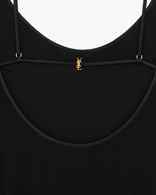Open back dress in ribbed knit 868281 Y38DS1000 SAINT LAURENT 