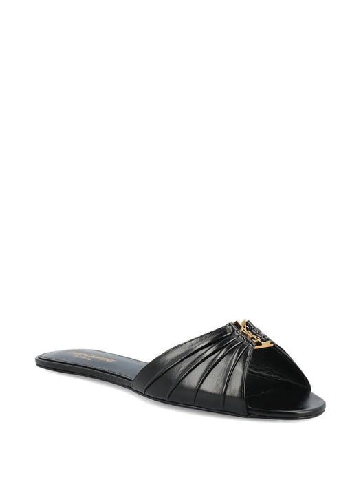 Babylone pleated logo leather flats 869658 AAEHF1000 SAINT LAURENT 