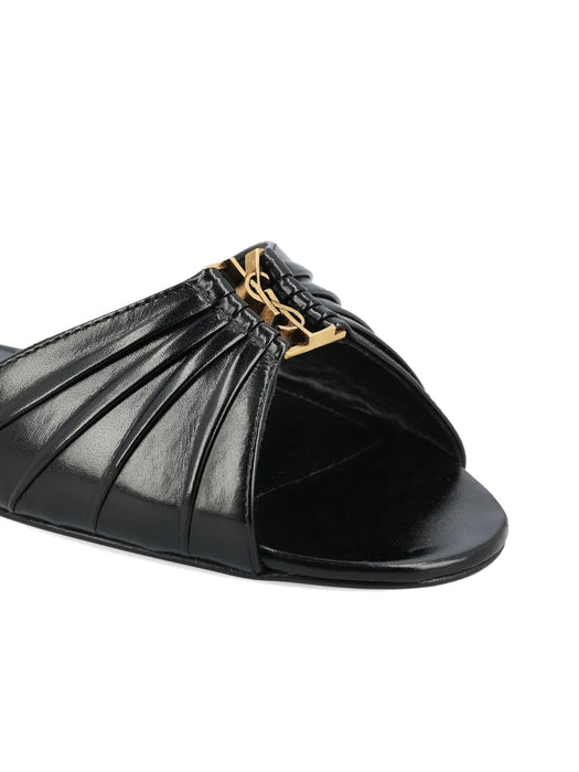 Babylone pleated logo leather flats 869658 AAEHF1000 SAINT LAURENT 