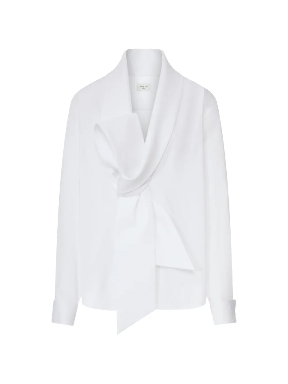 Lavallière bow-detail cotton shirt 870726 Y1H489000 SAINT LAURENT 