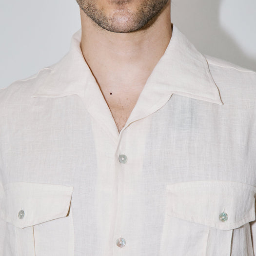 Terra Linen Ivory Classic Shirt ANDREAS TERRALINENIVORY TRUE TRIBE 