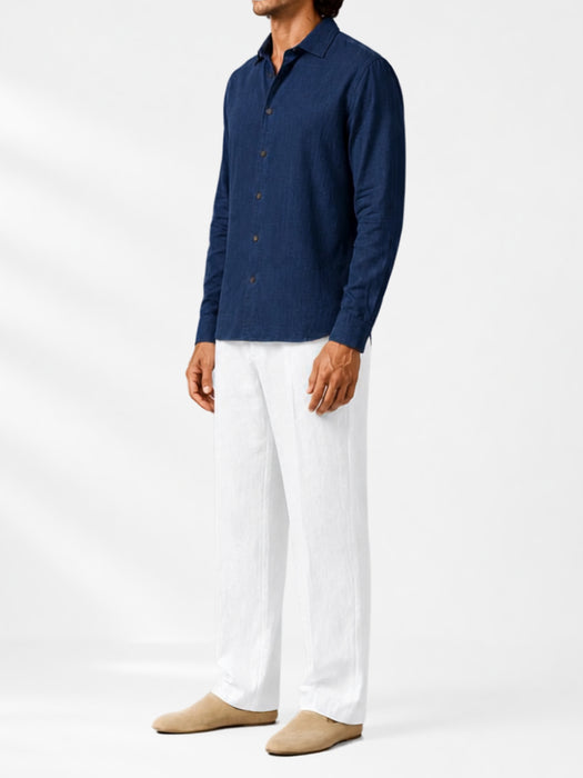 Classic Shirt PABLO TERRALINENINDIGO TRUE TRIBE 