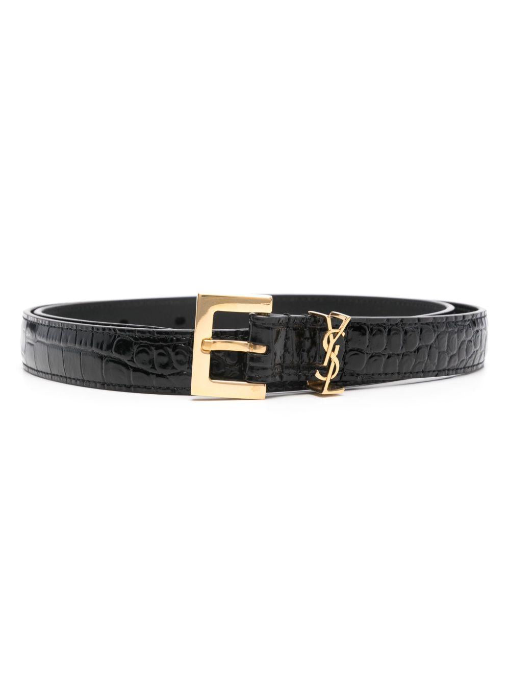 Cassandre crocodile-embossed belt 554465 DND0J1000 SAINT LAURENT 