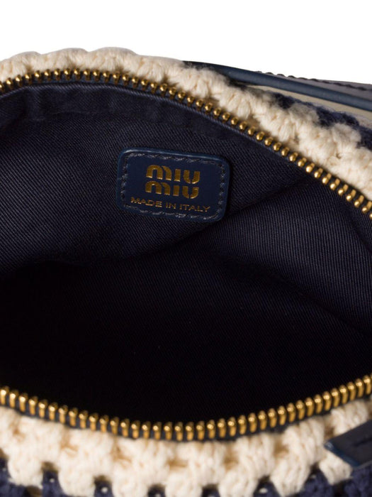 striped crochet shoulder bag 5NE841 2IBAF022X MIU MIU 