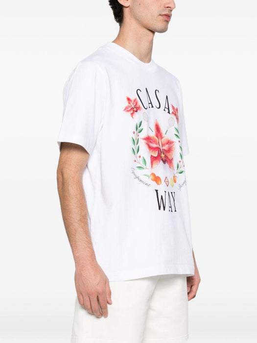 Orchid graphic classic T-shirt<BR/><BR/> M-SP26-JTS-001-15 CASA WAY ORCHID CASABLANCA 