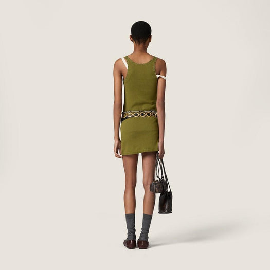 Garment-dyed cotton mini dress MF6263 S OOO 19DFF0393 MIU MIU 