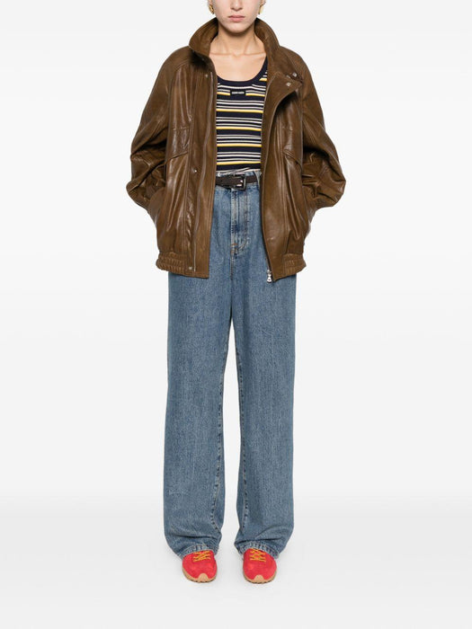 Blue Striped Cotton Tank Top MMV341 S OOO 1848F0008 MIU MIU 