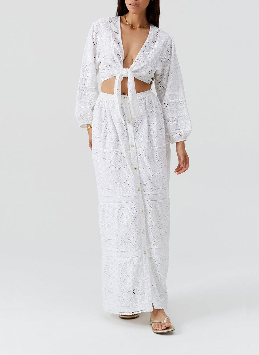 Pia White Top PIA SS WHT MELISSA ODABASH 