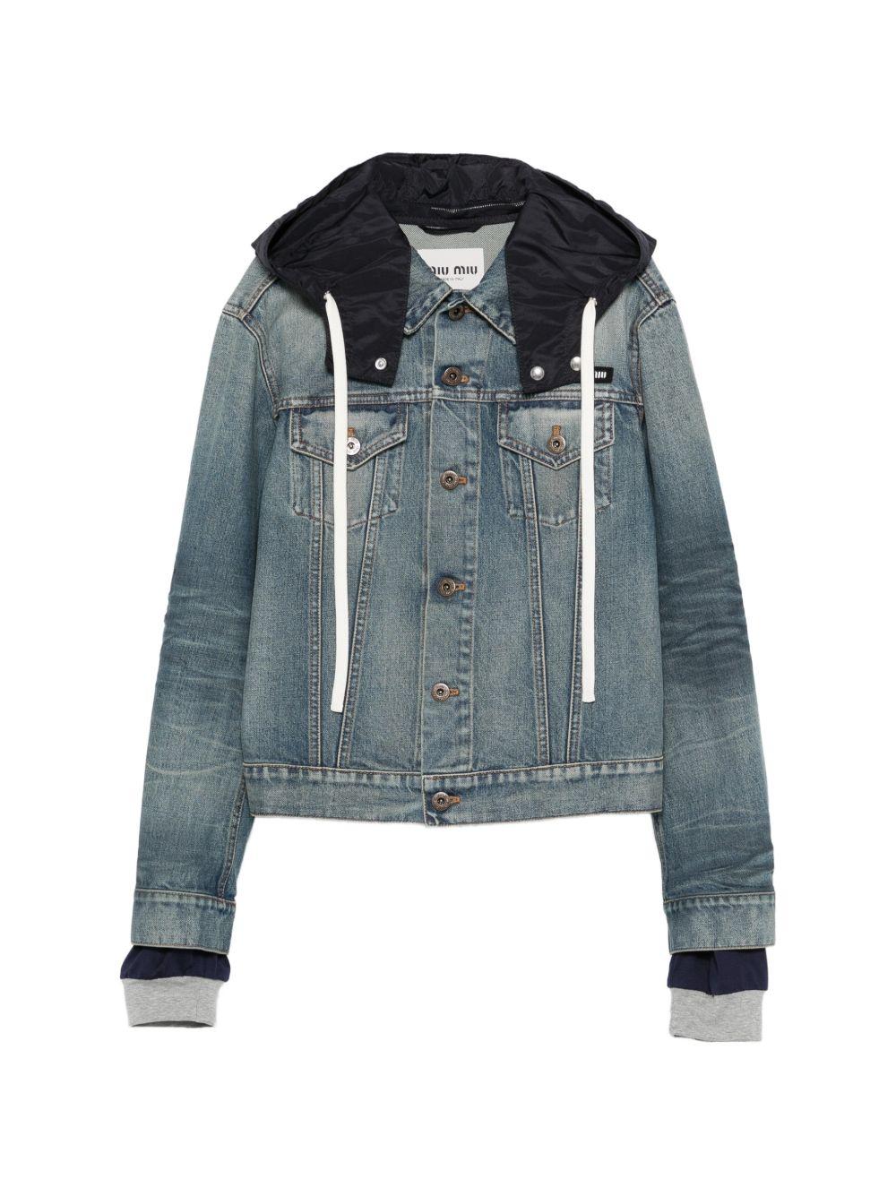 hooded denim jacket GWB305 S OOO 183CF0013 MIU MIU 