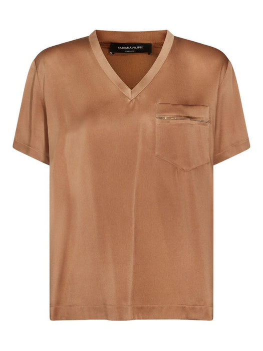 pocket V-neck T-shirt TPD266F283L780 1268 FABIANA FILIPPI 