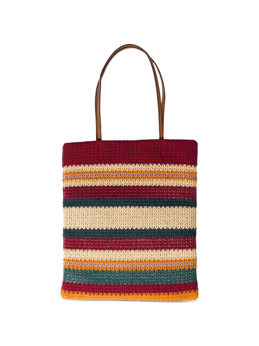 Raffia-effect woven tote bag 5BG248 V ORO 2DO3F05DN MIU MIU 