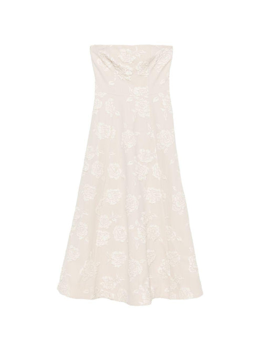 Floral-detail Strapless Midi Dress 1162572107  ROTATE 