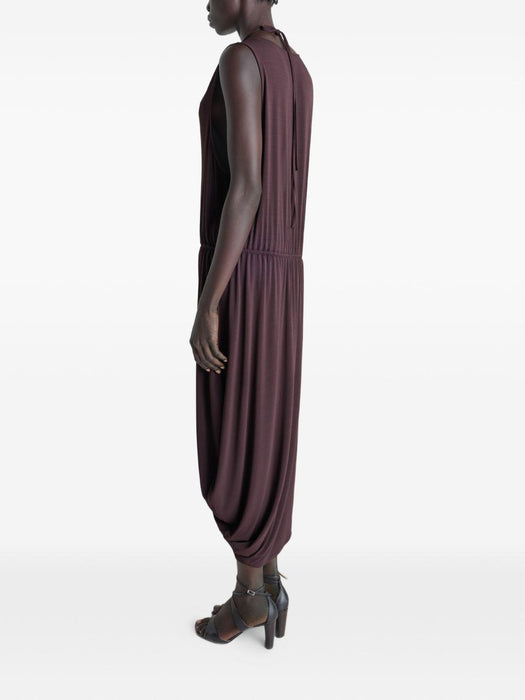 Draped V-neck midi dress DR1146 LJ1050BR523 LEMAIRE 