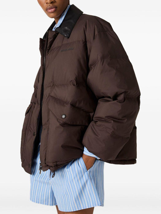 leather-collar puffer jacket ML1107 S OOO 15WXF0192 MIU MIU 