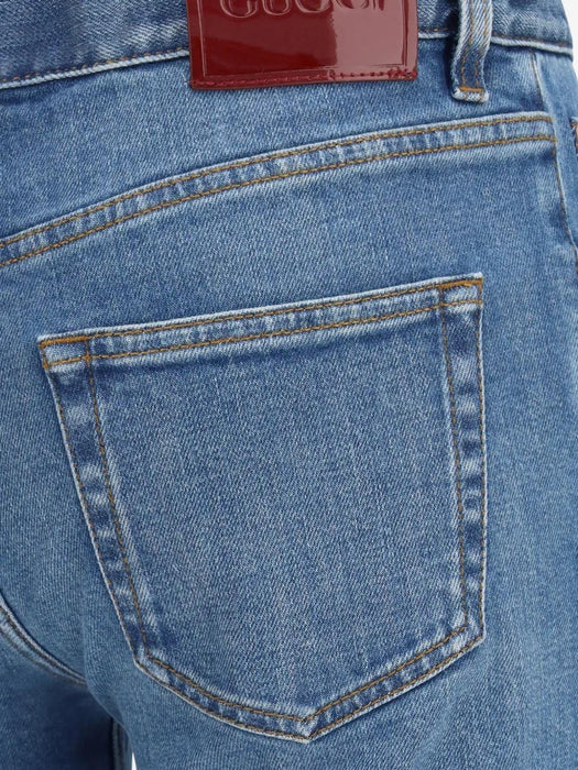 logo-patch flared trousers 855671 XDDFK4011 GUCCI 