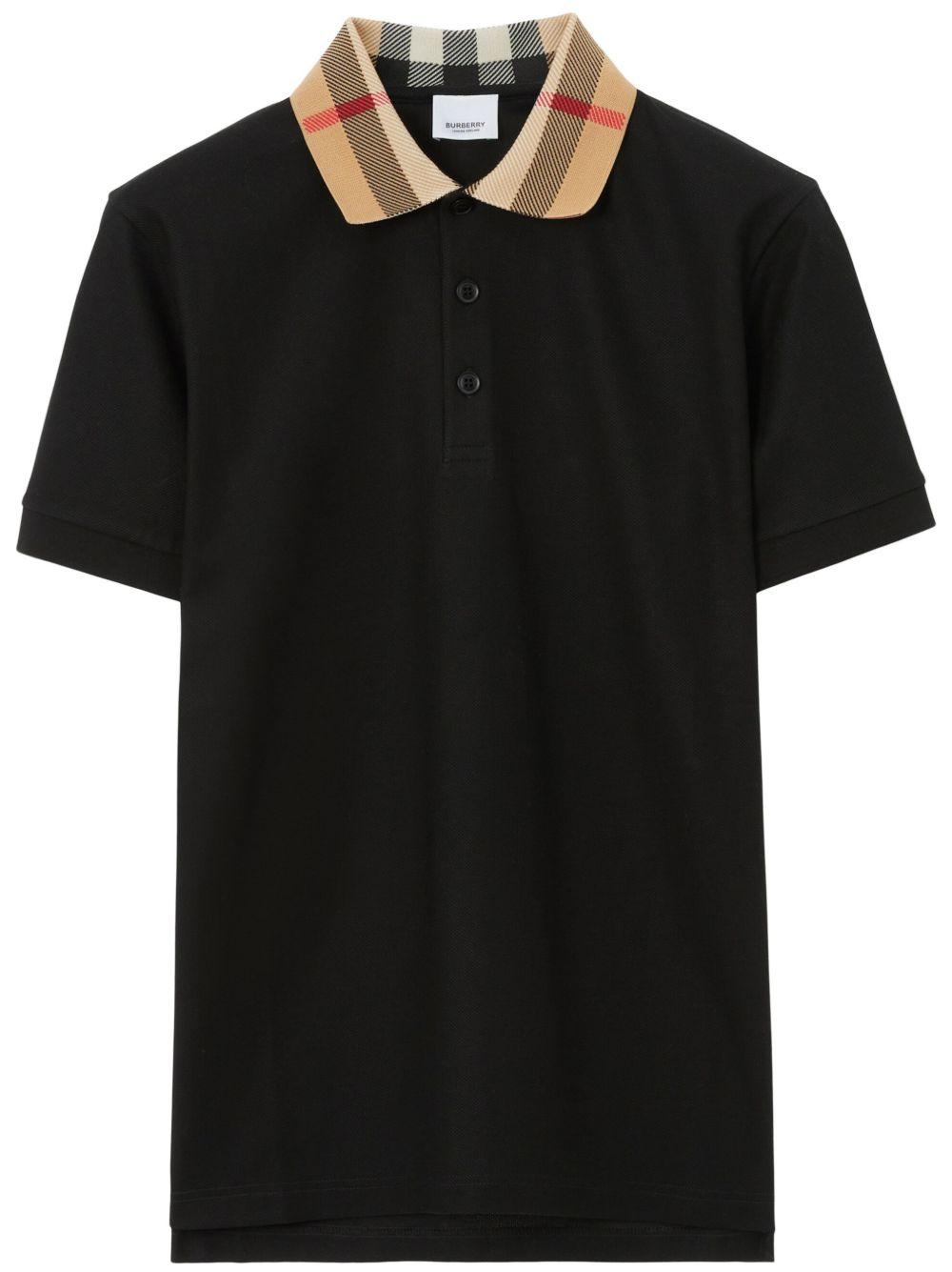 Checkered-collar cotton polo shirt 8071620 A1189 BURBERRY 