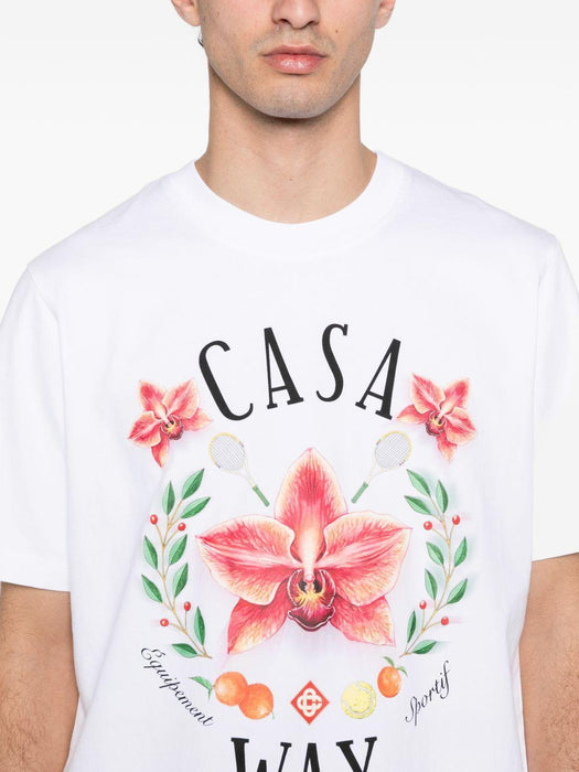 Orchid graphic classic T-shirt<BR/><BR/> M-SP26-JTS-001-15 CASA WAY ORCHID CASABLANCA 