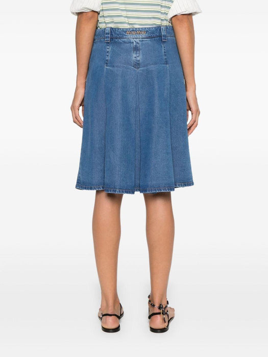 embroidered-logo midi skirt GWD320 S OOO 143VF0008 MIU MIU 