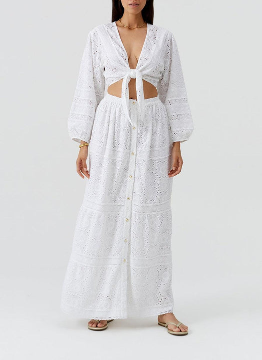 Novie White Skirt NOVIE SS WHT MELISSA ODABASH 