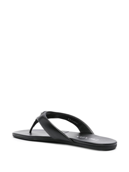 enamel-triangle leather flip flops 1Y456N F 005 2DL8F0002 PRADA 