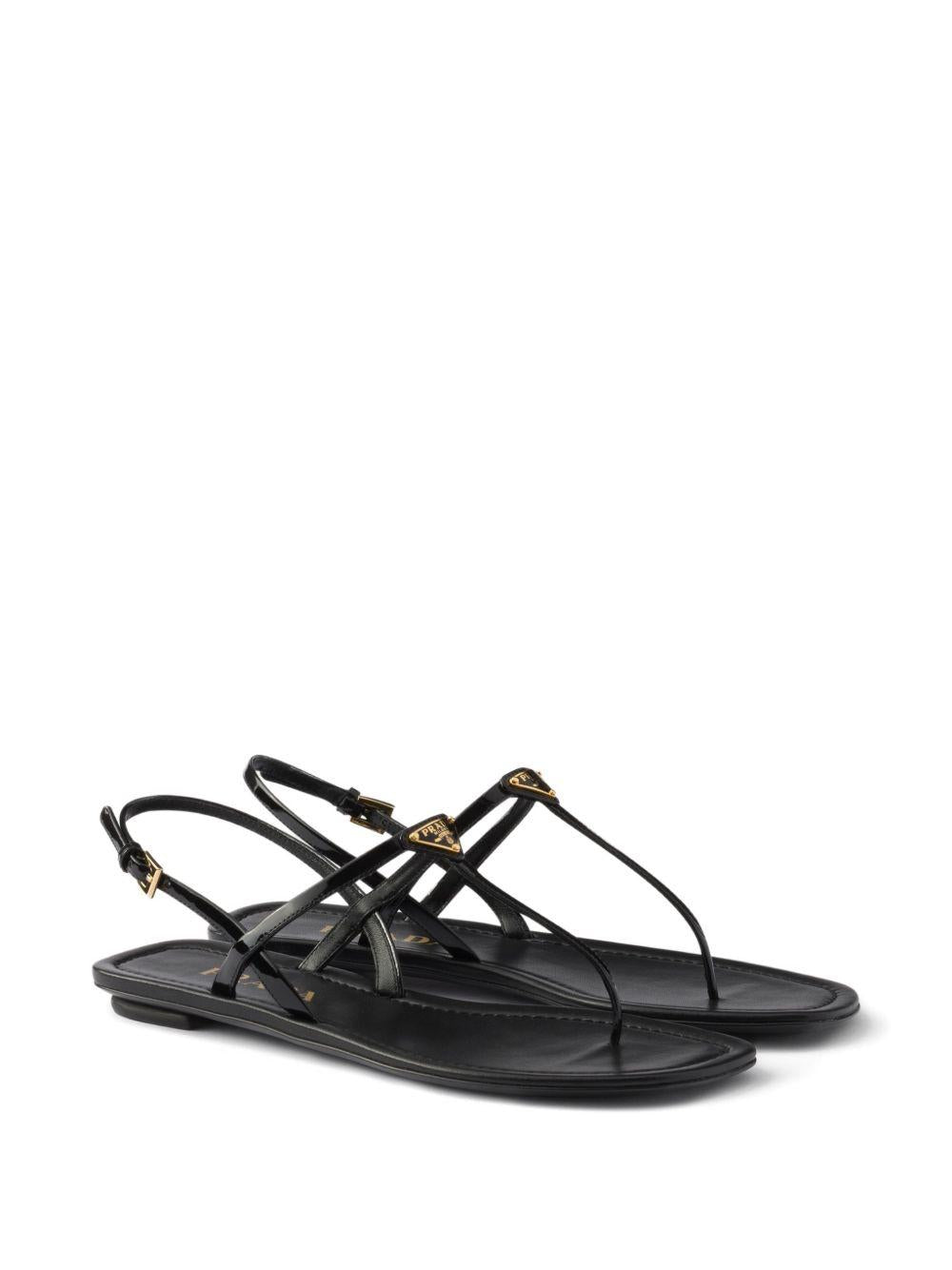 triangle-logo patent-leather sandals 1Y395O F 005 069F0002 PRADA 