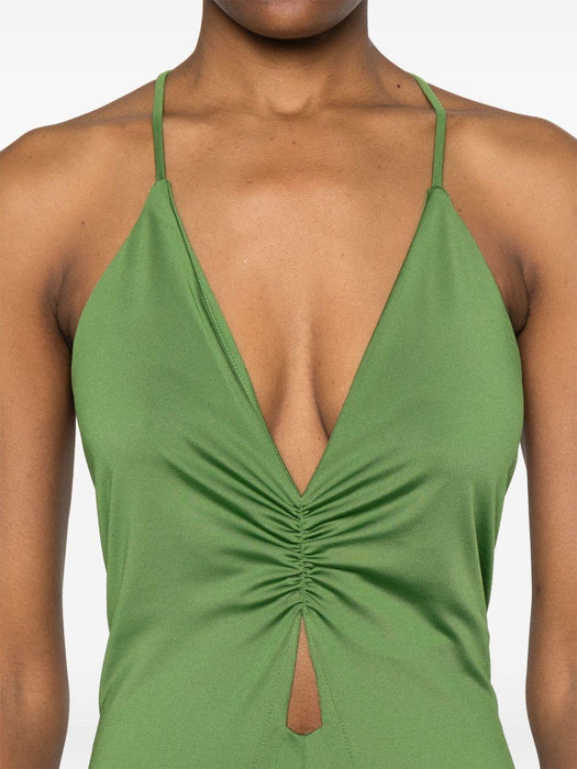 V-neck ruched gown 1225JDR006254A ALGAE 9342 VICTORIA BECKHAM 