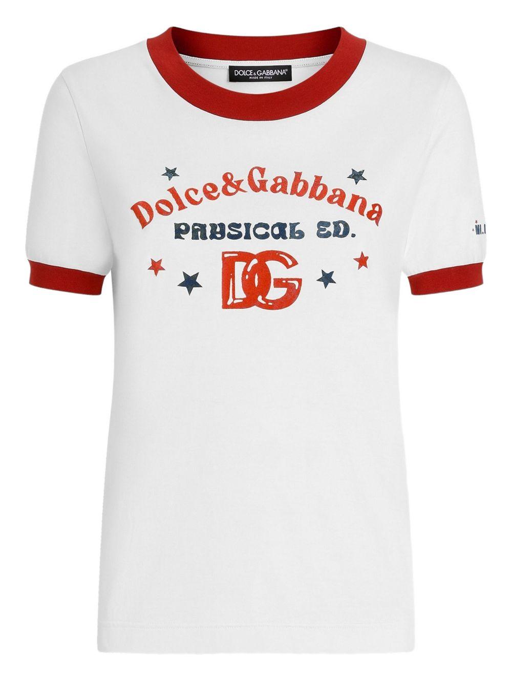 logo-print cotton T-shirt F8N08T GDDNGW0001 DOLCE & GABBANA 