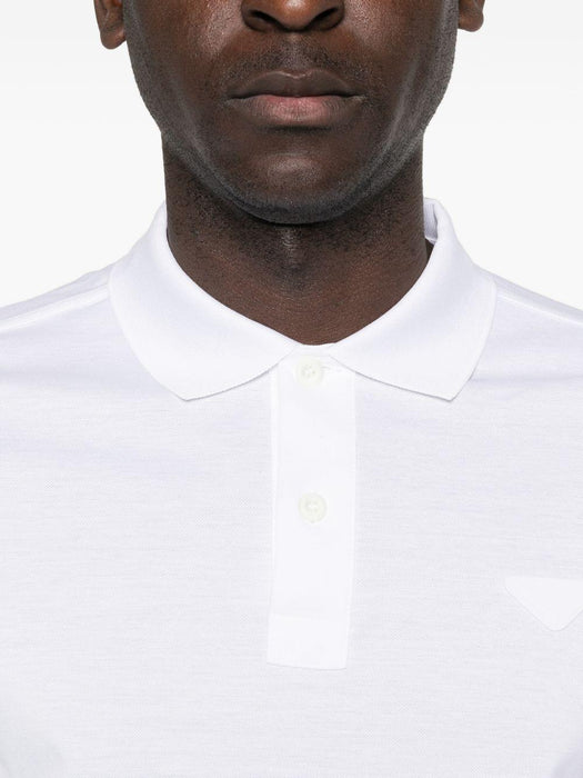 logo-detail polo shirt UJN444 S WEO 1867F0009 PRADA 
