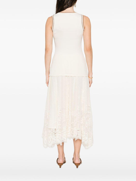 contrast-trim sleeveless tank top<BR/><BR/> JED276F602M203 VR1 FABIANA FILIPPI 