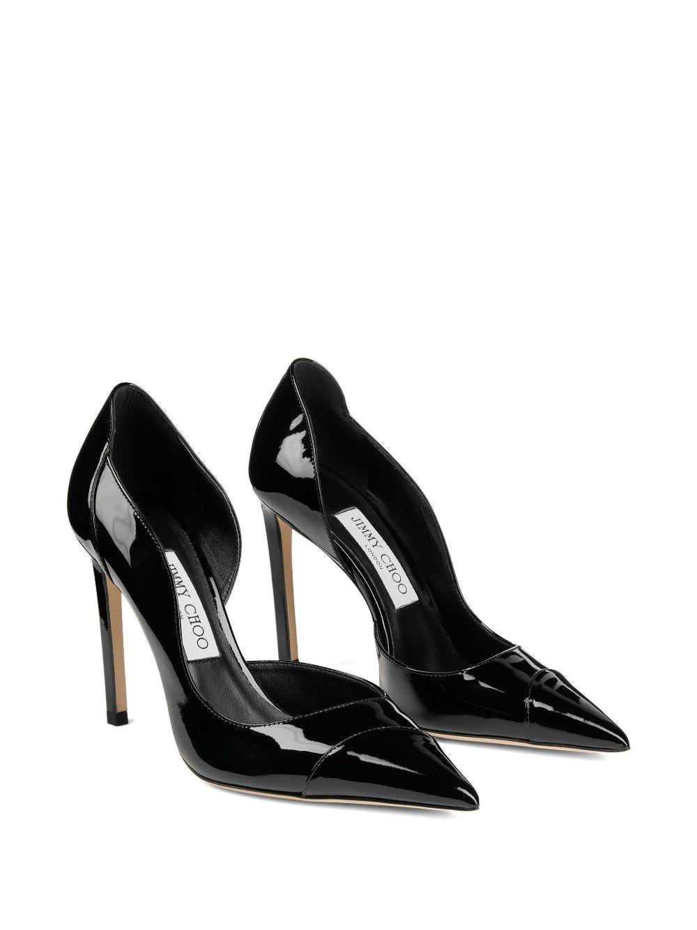 100mm Brigitte pointed-toe pumps BRIGITTE 100 PAT BLACK JIMMY CHOO 