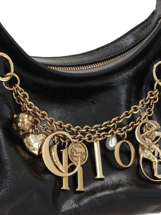 Charms embellished leather shoulder bag 25AS872P60 001 CHLOÉ 