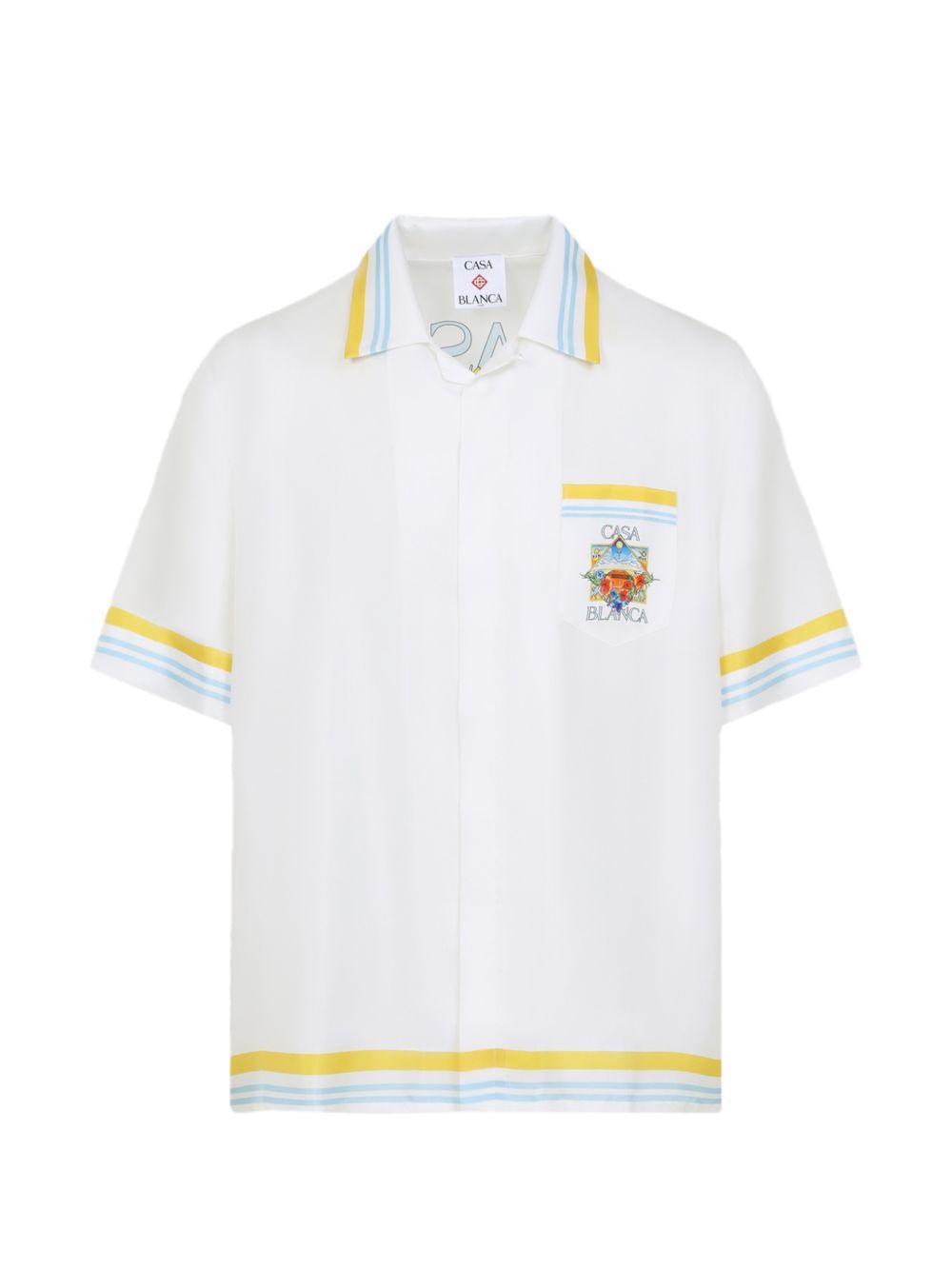 Tennis Landscape Short Sleeve Shirt M-SS26-SH-003-04 FLOWER COURT ICON CASABLANCA 