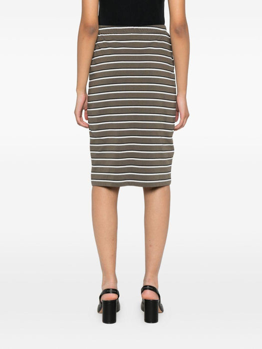 striped logo-patch midi fitted skirt 1154742476 2476 ROTATE 