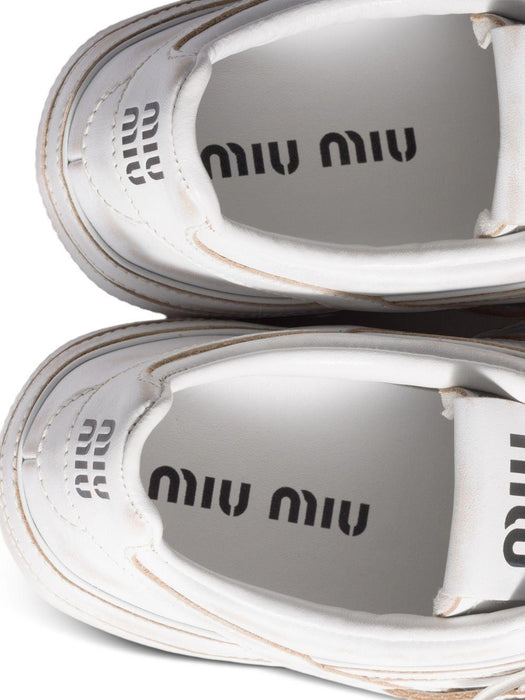 Gymnasium sneakers in antiqued leather 5E549E F A005 3F33F0009 MIU MIU 