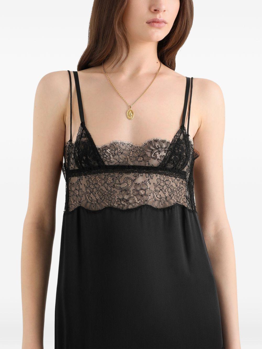 satin dress with lace bands F616ZT FU1AUN0000 DOLCE & GABBANA 