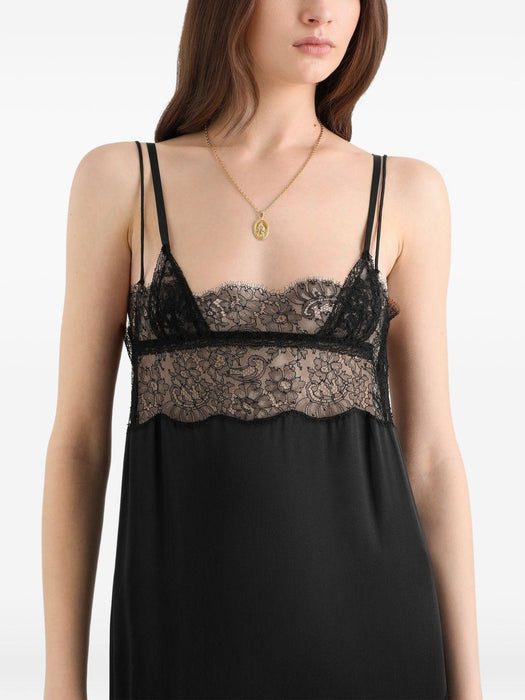 satin dress with lace bands F616ZT FU1AUN0000 DOLCE & GABBANA 
