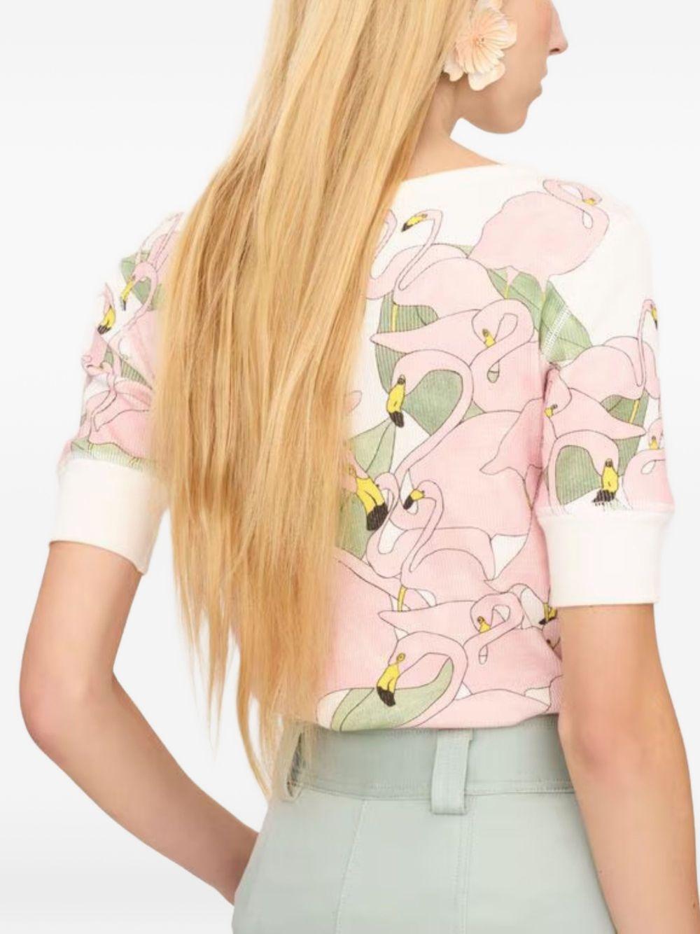 Short-sleeve logo Henley shirt in cotton jersey 26UJH56287 107 CHLOÉ 