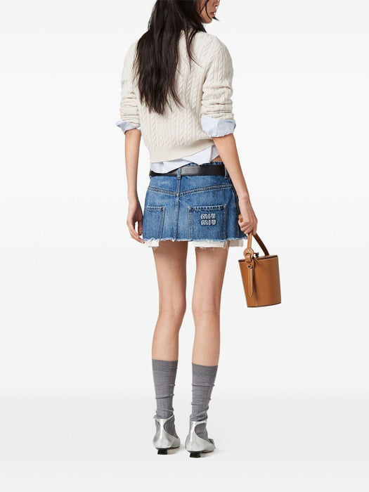 denim mini skirt GWD278 S OOO 10BFF0008 MIU MIU 