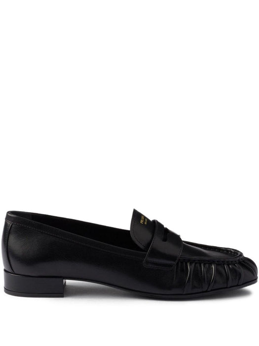 pleated leather loafers<BR/><BR/> 1D175O F 020 007F0002 PRADA 