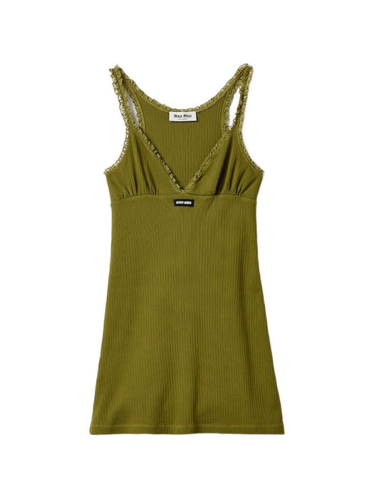 Garment-dyed cotton mini dress MF6263 S OOO 19DFF0393 MIU MIU 